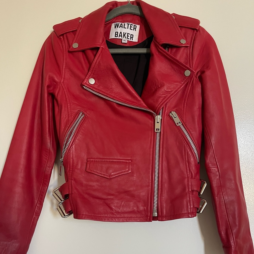 Walter Baker red leather jacket
